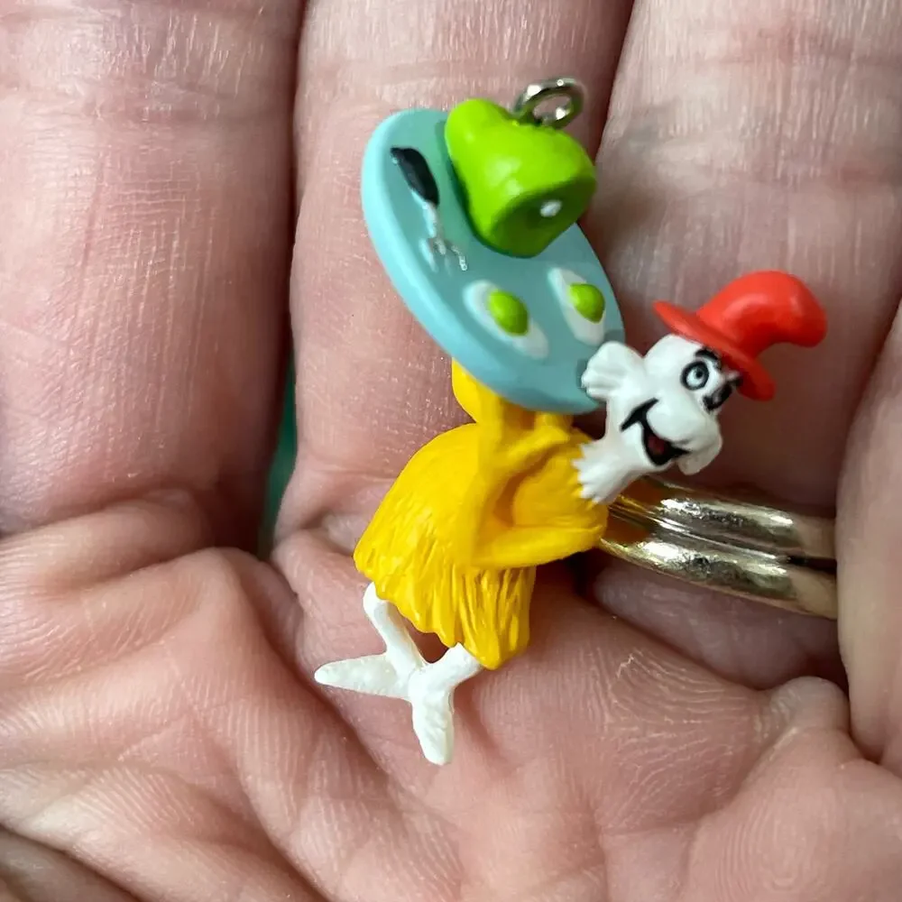 Hallmark Dr Seuss Green Eggs & Ham Ornament Set Vtg 2000 3 Miniatures Christmas